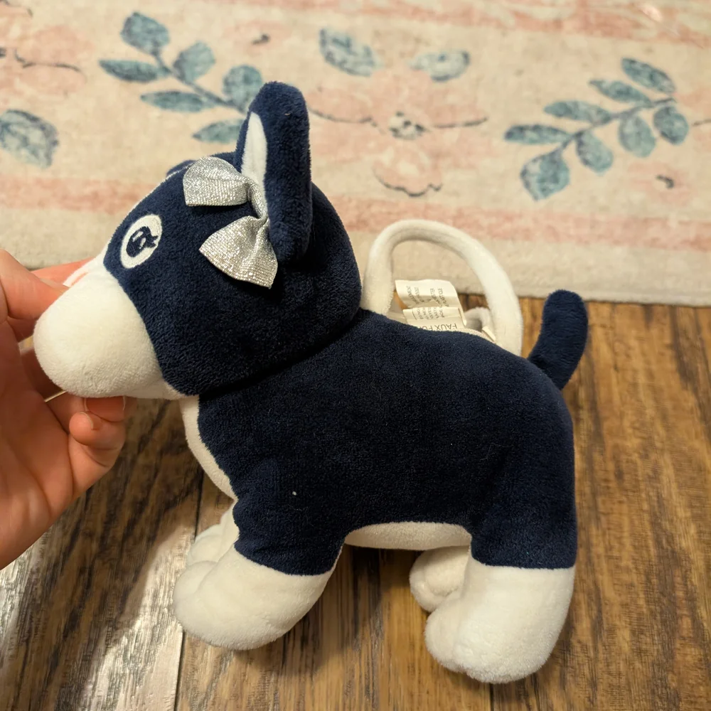 💥3/$24 Gymboree Navy French‎ Bull Dog Plush Purse